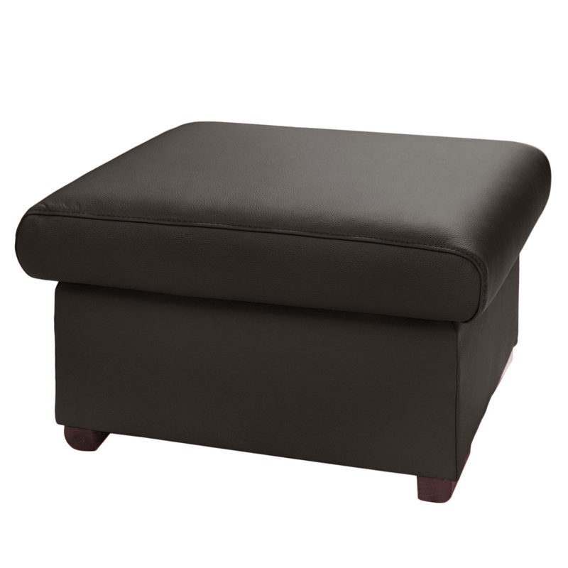 UNI Footstool 70cm Wide Genuine Leather Rectangle Solid Colour Standard Ottoman with Storage, Dark Brown