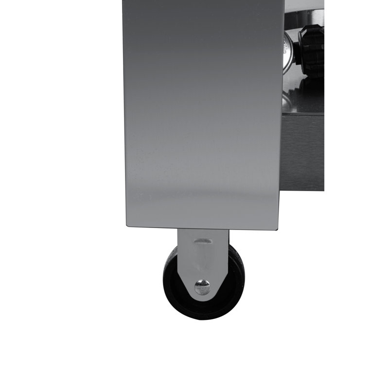32-Inch Stainless Steel Dual Fuel Outdoor Pizza Oven with Casters