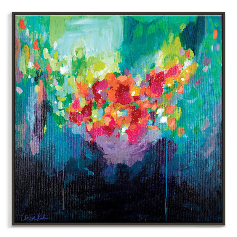 Bora Bora by Amira Rahim - Painting on Canvas, 76cm H x 76cm W, Black