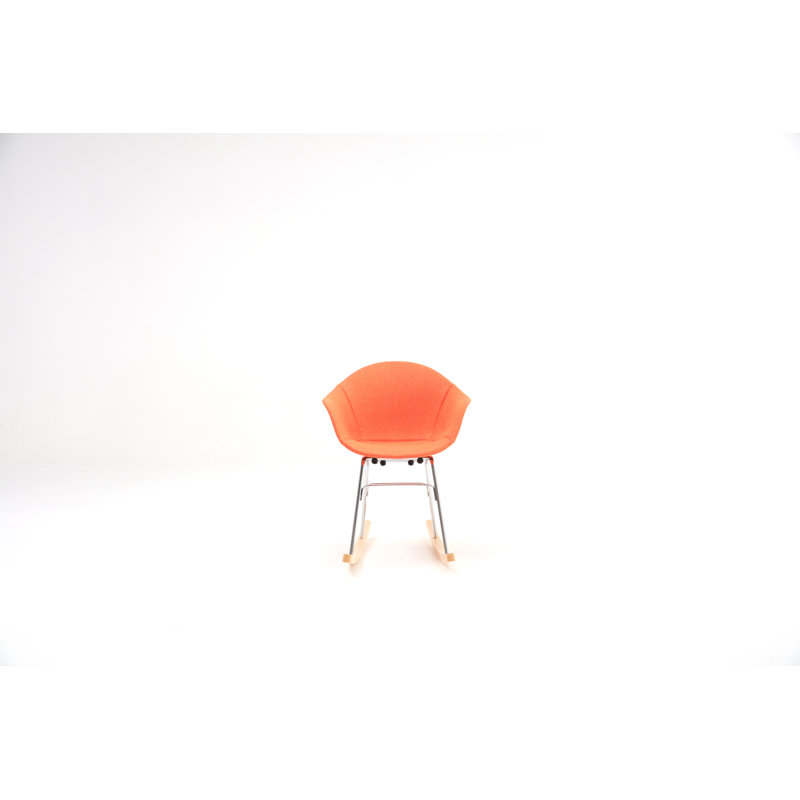 Chaise berçante TA UP, Chrome naturel, Rouge