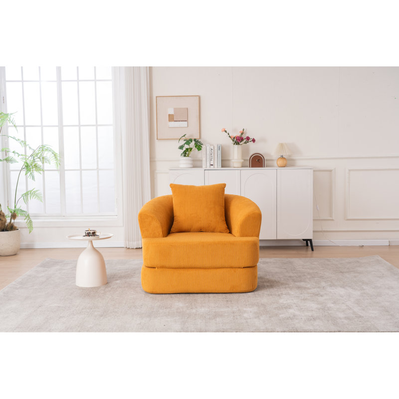 Foldable Single Recliner Yellow, Yellow