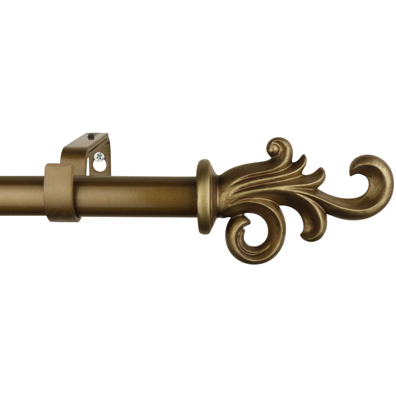 Tringle à rideaux simple Schkyra, Doré de la Renaissance, l 48 po à 84 po