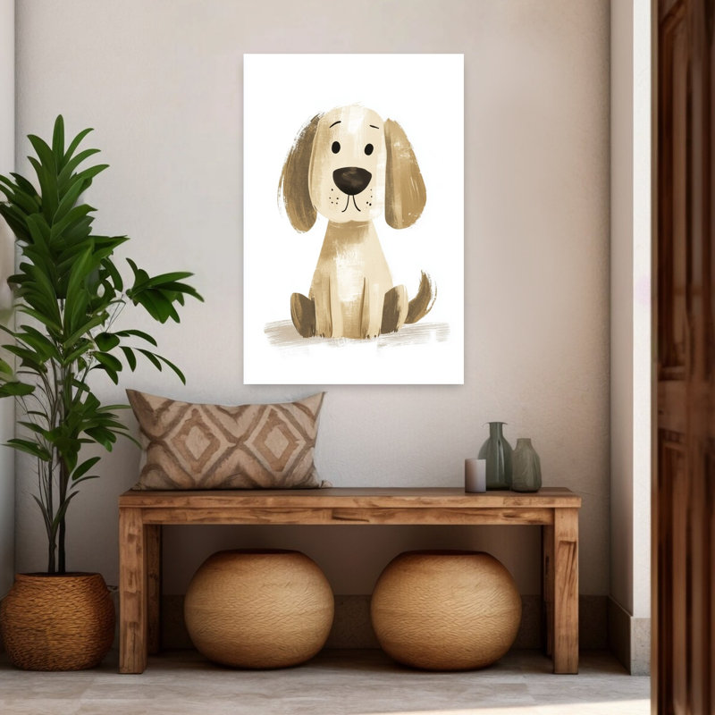 Sweet Brown Dog Contemporary Dog Wall Art Print by Mathieu - Wrapped Canvas Print, 121.92cm H x 81.28cm W