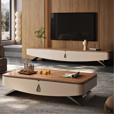 Solid wood tea table TV cabinet combination by Bkoksety