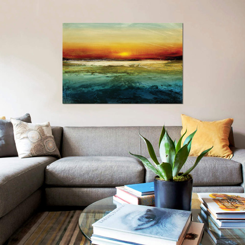 " Setting Sun " by Jake Messina, 12" H x 18" W x 1.5" D, No Mat, Wrapped Canvas