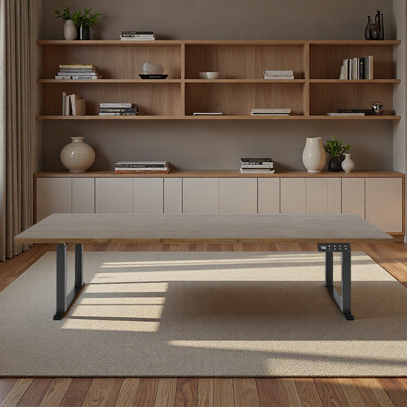 Height Adjustable Rectangular Computer Desk, 46.85" H x 94.49" W x 39.37" D