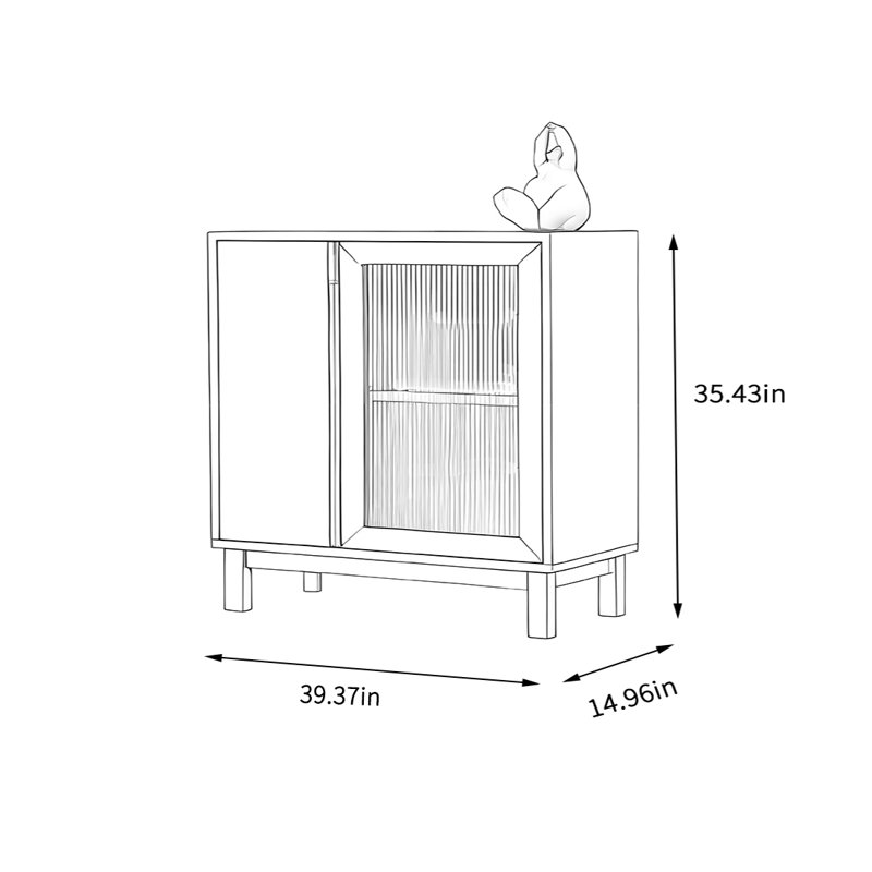 Armoire de rangement simple, H 35,43 po x l 39,37 po x P 14,96 po