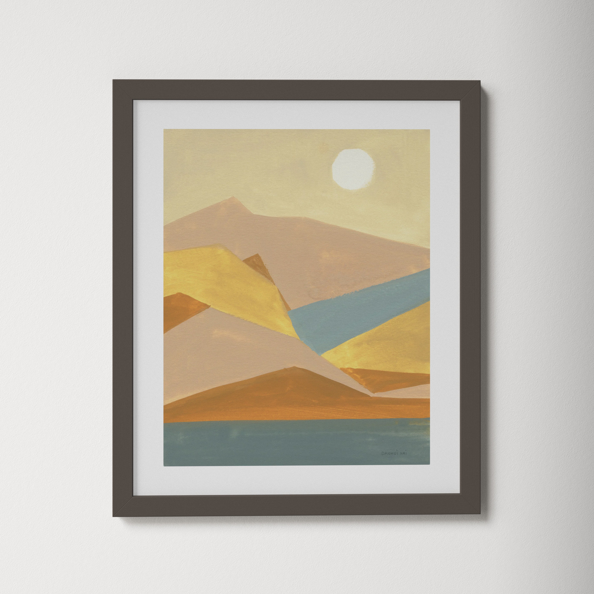 Retro Abstract I Southwest Mountains by Danhui Nai, Gray Framed Paper, 19.38" H x 16.38" W x 0.88" D