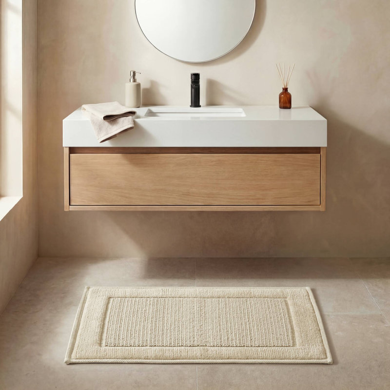 Tapis pour salle de bain 100% coton Sanctuary, 20x32", Natural