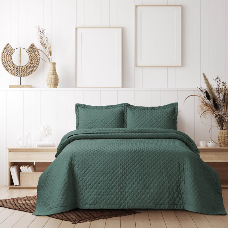 Brisbane Modern & Contemporary Polyester Geometric Shapes Quilt, Taupe, Queen Quilt + 2 Standard Shams