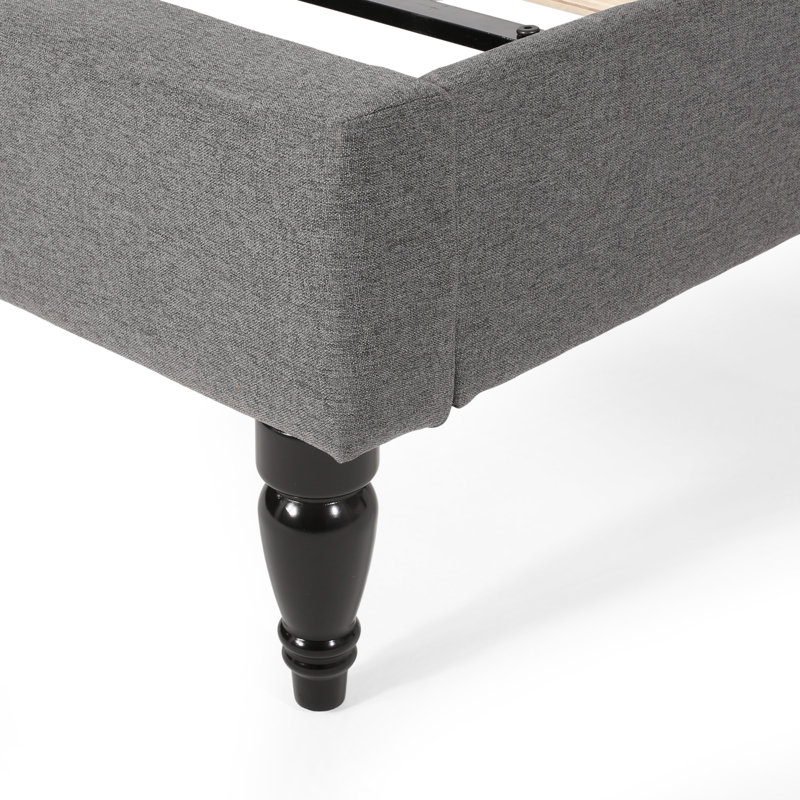 Lit plateforme tapissier Cholet, Charcoal Grey, Très grand
