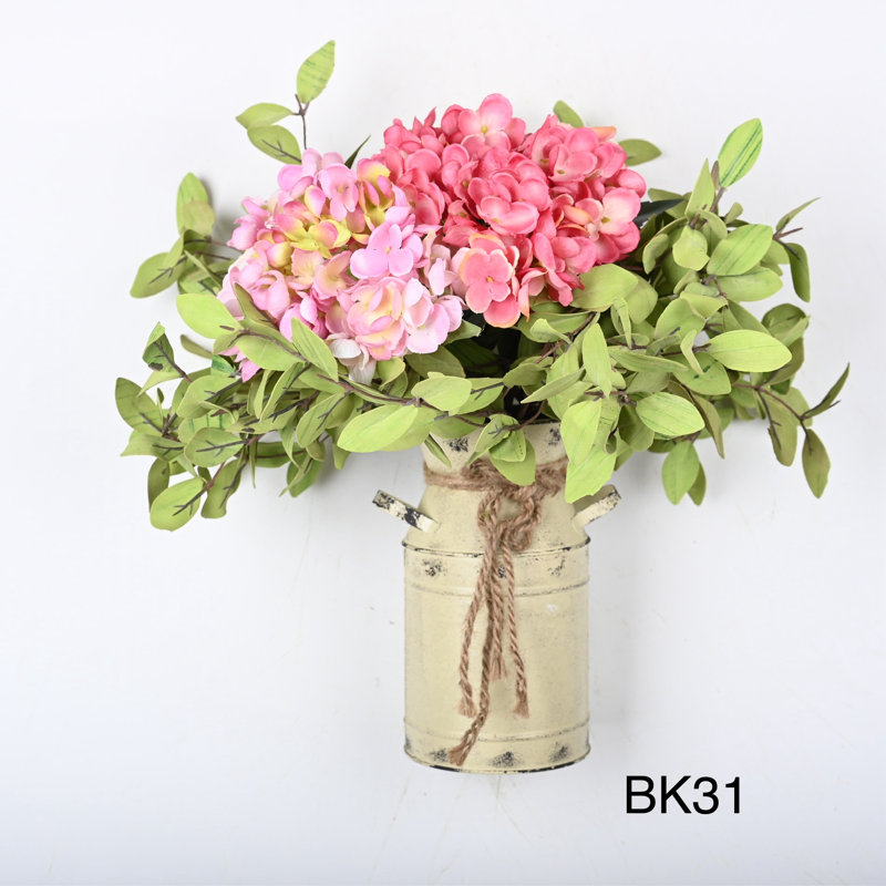 Arrangement d'hortensias en pot, Rose