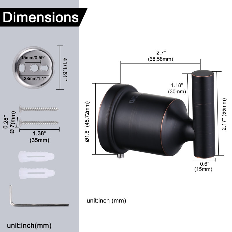 4 - Piece Bathroom Hardware Set, Oil Rubber Bronze