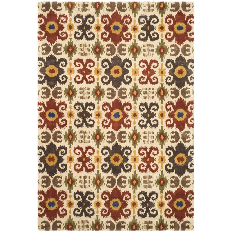 Soho Hand Tufted Wool Pile Ikat Rug, Rectangle 3'6" x 5'6"