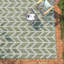 Tapis intérieur / extérieur à motif de chevrons et de couleur vert champagne Matthes-2003294050