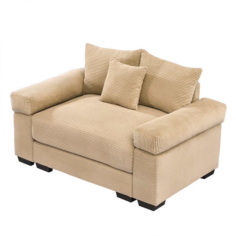 Fauteuil très large et épais avec accoudoirs, Chameau