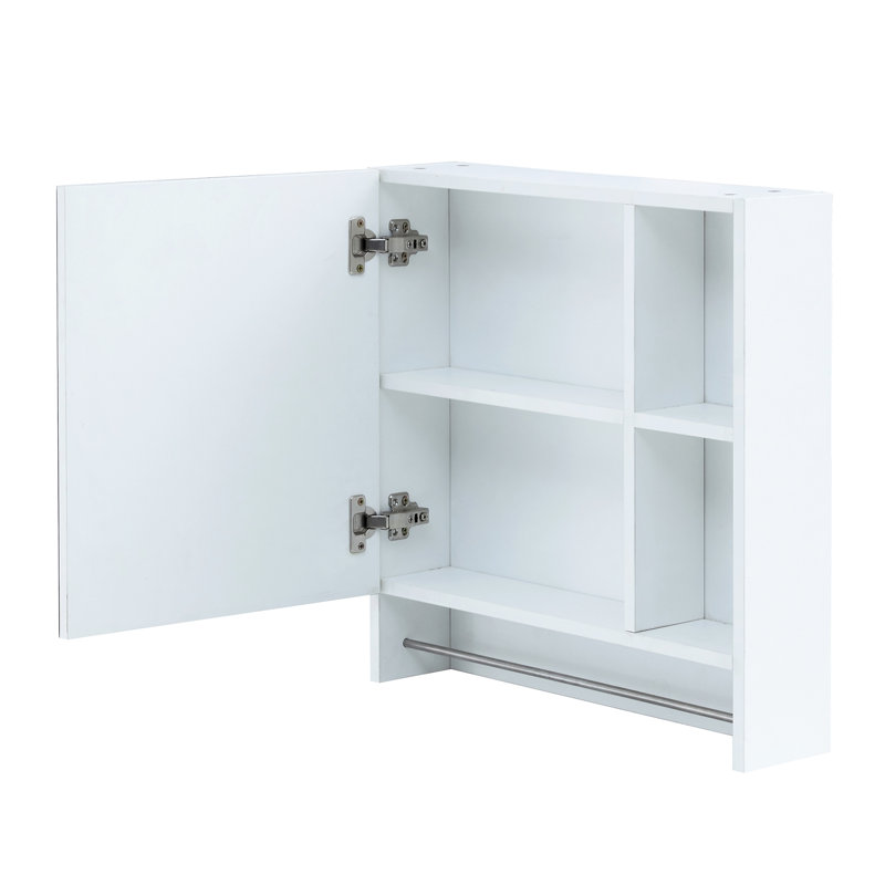 Armoire de toilette murale à miroir avec rangement et porte-serviettes, peu encombrante et fonctionnelle