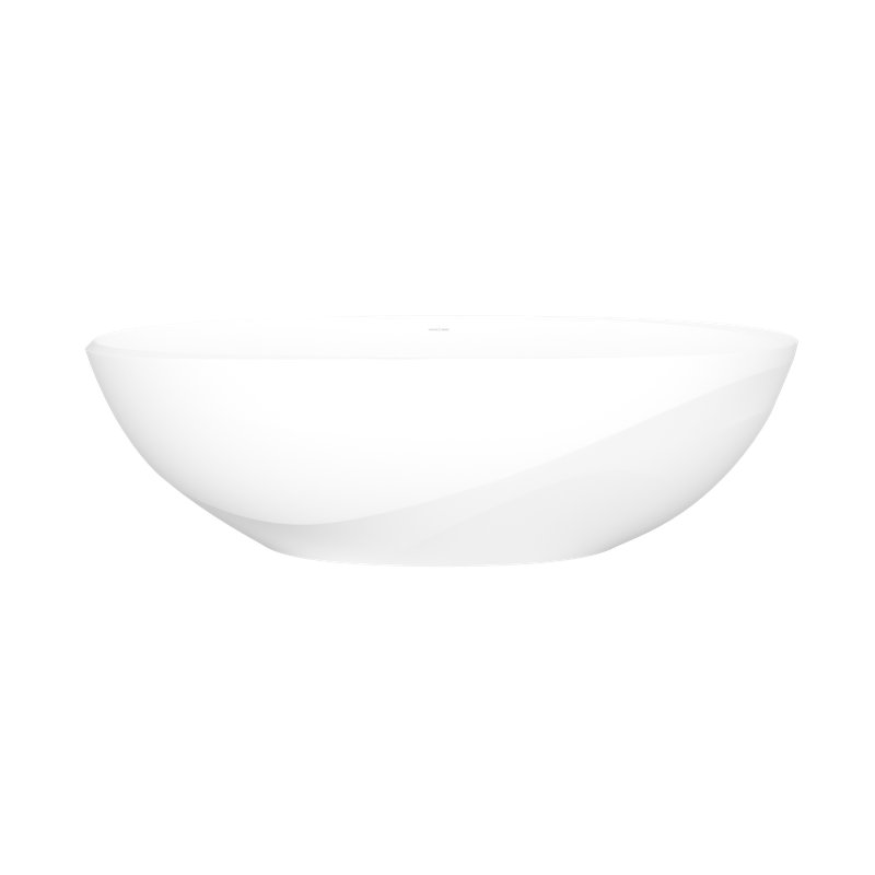 Seros 70" x 30" Freestanding Soaking Bathtub with Flat Rim and No Overflow Hole, Matte White