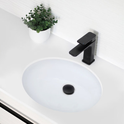 Lavabo de salle de bain ovale encastré blanc L 1/2 1/2 po STY sujets Horizon