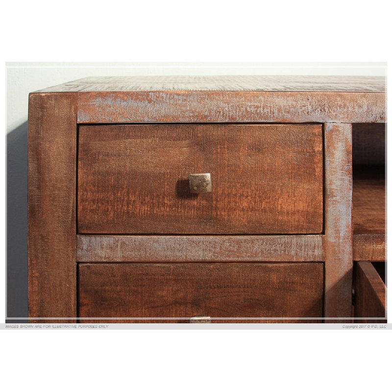 Crédence de rangement mobile en bois massif de 61,75 po Kalya