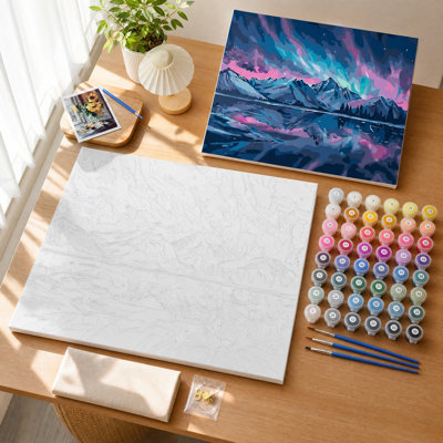 Trousse de peinture par numéros à faire soi-même pour adultes, thème scène de nuit, avec toile, pigments acryliques et pinceaux pour la décoration murale de la maison