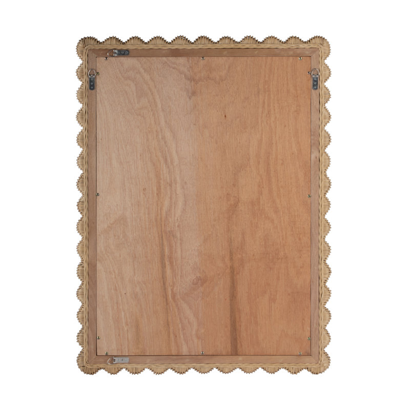 Flora Rattan Scalloped Wall Mirror, Natural