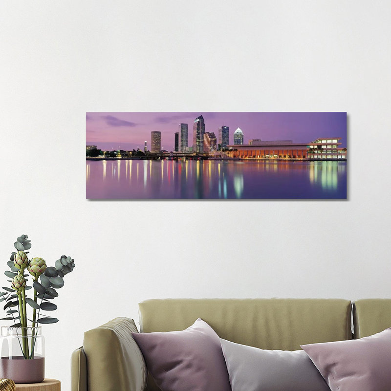 Tampa Panoramic Skyline Cityscape (Dusk) - Wrapped Canvas Panoramic Print, 121.92 cm H x 40.64 cm W x 1.91 cm D