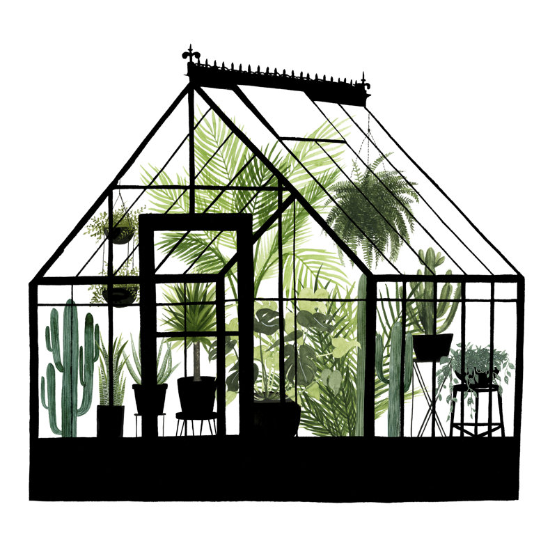 Glass House I by Grace Popp - Wrapped Canvas Painting, 30cm H x 30cm W x 3.8cm D