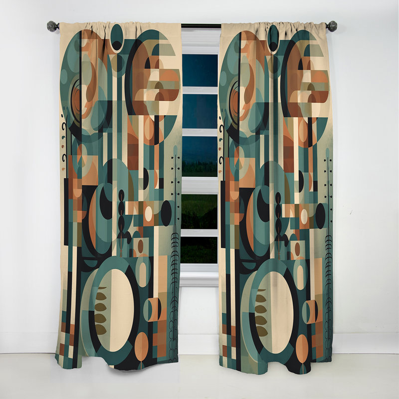 Rideau occultant Mid-Century Mid-Century Artistic Transformations IV - 1 panneau, L 52 po x L 95 po