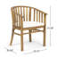 Chaises de salle à manger d'extérieur en bois avec coussins, ensemble de 2, finition teck