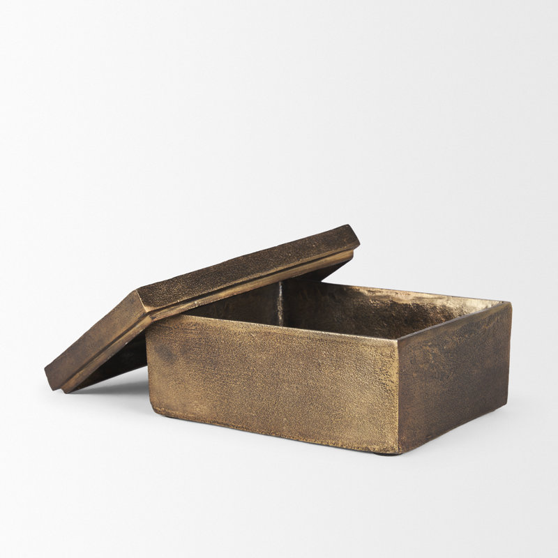 Boîte décorative en métal Shamille, H 4,72 po x l 7,87 po x P 9,84 po