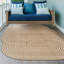 Tapis intérieur / extérieur beige / brun à rayures géométriques Margot-386214337