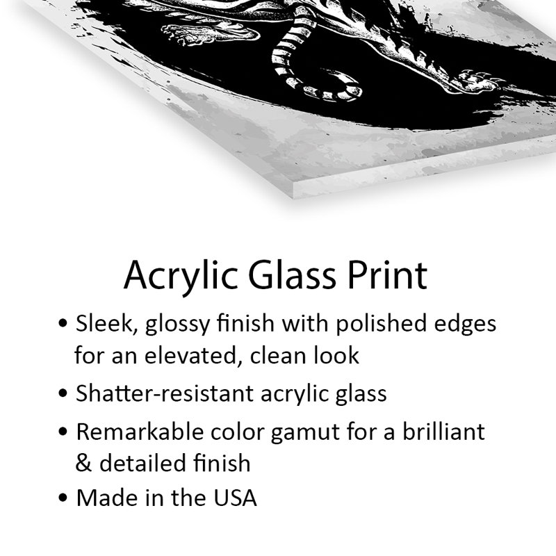Impression de tigre japonais sur verre acrylique, H 24 po x l 16 po x P 0,25 po