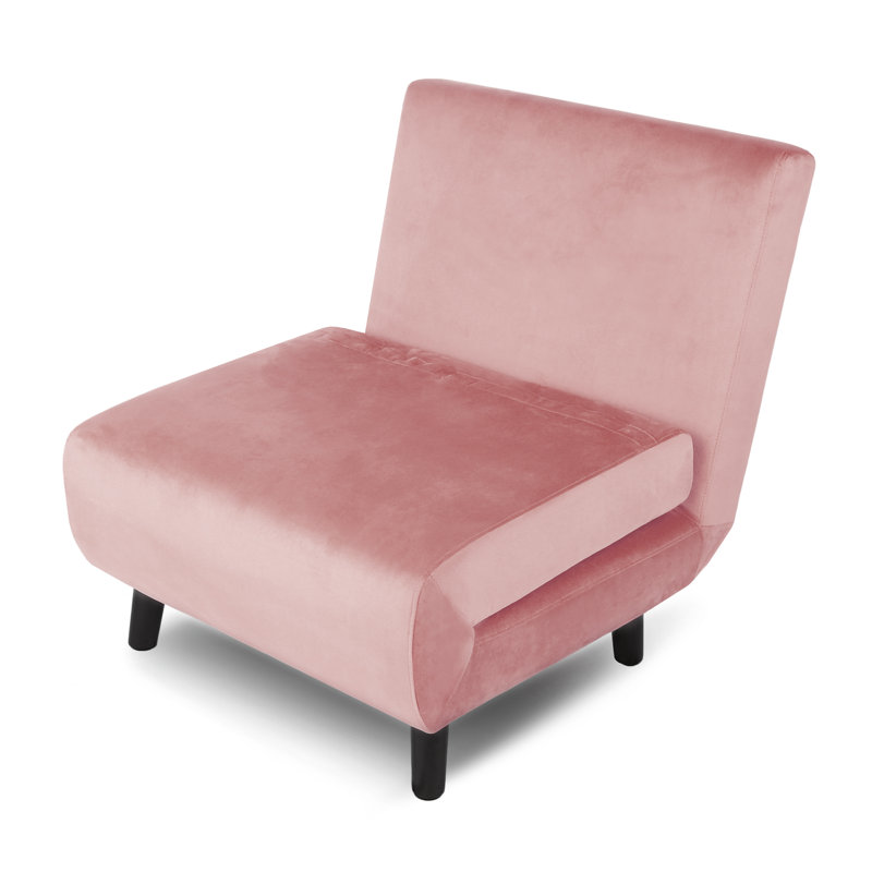 Single Sofa Bed - Fold Out Bed Chair, Pink, Velvet