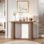 Console cannelée, table d'entrée étroite en bois avec tablette de rangement de 42,5 pouces, table de canapé derrière le canapé, pour couloir, salon, vestibule, entrée, brun-123796952