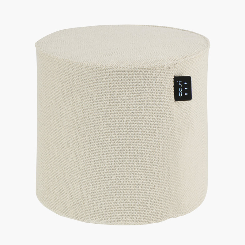 Cosipouf 45cm Wide Round Chevron Pouf Ottoman, Cream