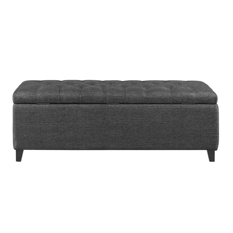 Charcoal Accent Seat For Home - 18.5"H X 49"W Bench With Plywood And Soft Close Interior Storage, Charcoal