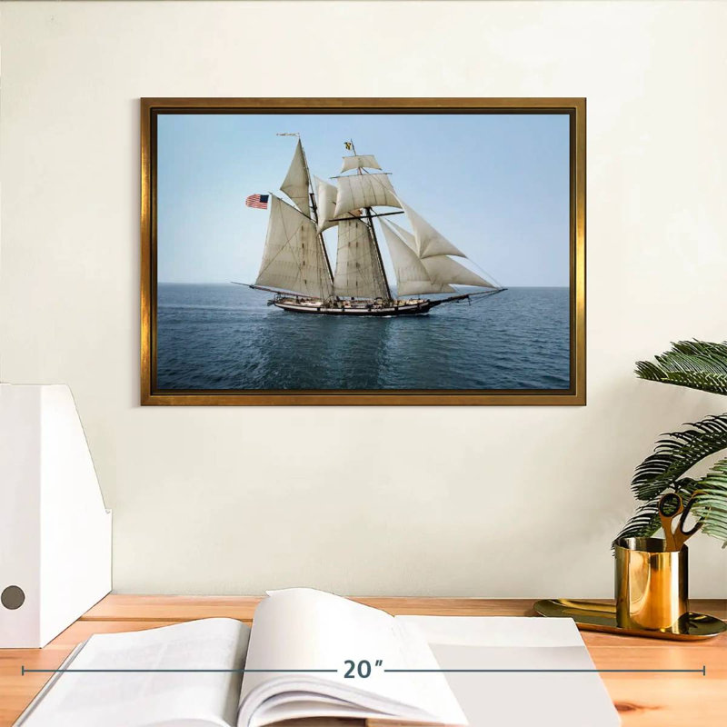 Fierté du navire de Baltimore, Cadre flottant doré, 13 po x 9 po