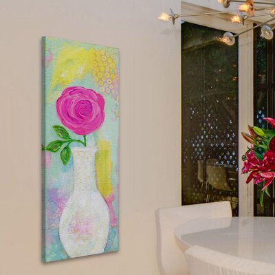 Pink Rose In Vase' by Jill Lambert Painting Print on Wrapped Canvas -  Marmont Hill, MH-SHNJIL-47-C-45