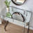Desk,39" Mirrored Makeup Vanity Table With Stainless Steel Base, Mirrored Console Dressing Table With 2 Drawers,Versatile Desk For Bedroom And Office-639516028