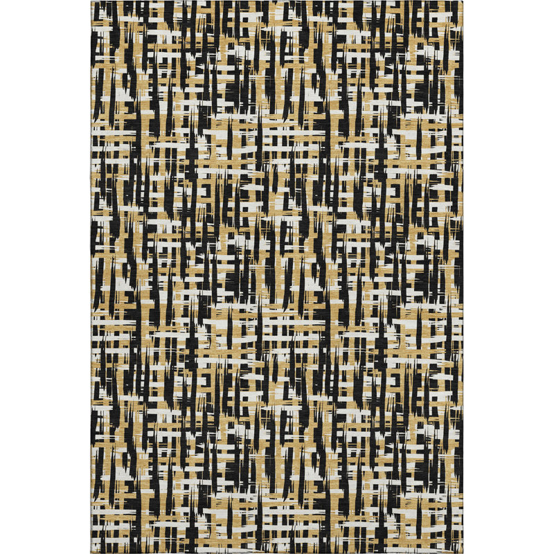 Premium Machine Washable Cossette AMF1060 Lines Rug, Rectangle 3' x 5'