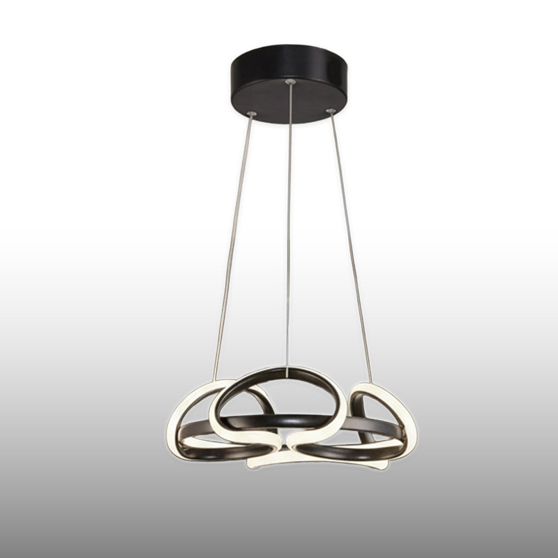Adjustable Height Orbit Wave 4500/6500K LED Chandelier, Black