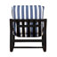Fauteuil à rayures rayé bleu marine et blanc, fabrication en métal robuste, coussins réversibles détachables pour une chaise à rayures - cadre agréable
