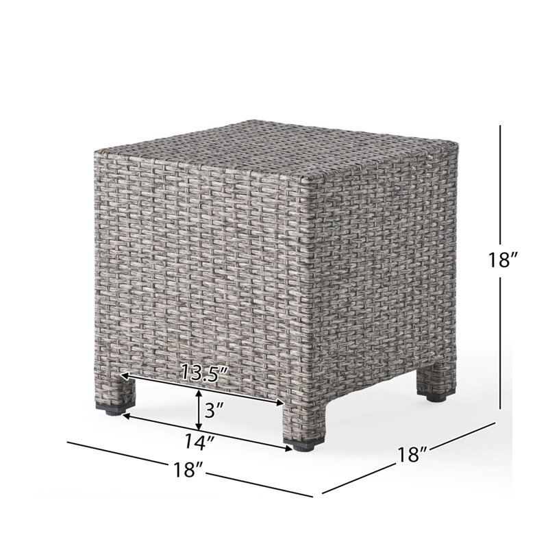Charmante table d'appoint en rotin de polyéthylène pour une oasis extérieure, rehaussant le style et la fonctionnalité