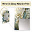 Cedri beige et vert naturel damassé sérénité - miroir floral, miroir mural floral unique, impression d'art en métal-1712061833