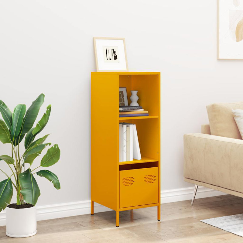 Rumaisah 103.5cm H x 35cm W Bookcase, Mustard Yellow