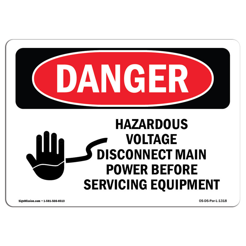 Danger Sign, 12" H x 18" W x 0.1" D