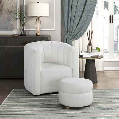 Mobilier de salon moderne et pivotant avec repose-pieds Boucle