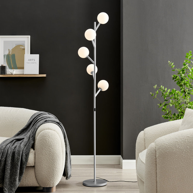 Lampe sur pied à DEL 71,5 po Tellis, Argent