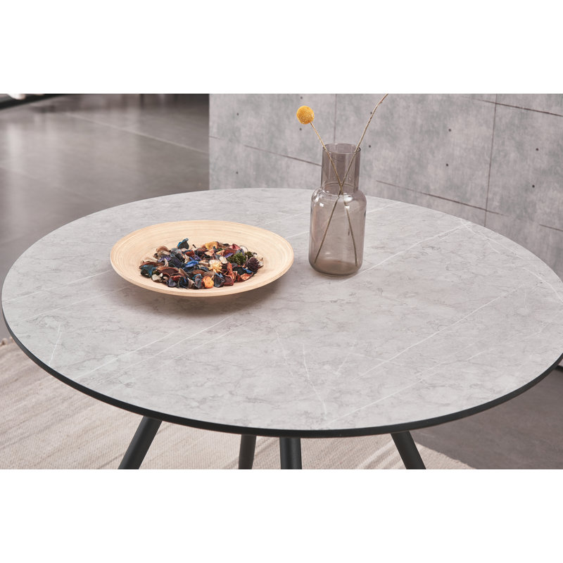 Gustine Round Dining Table, Grey